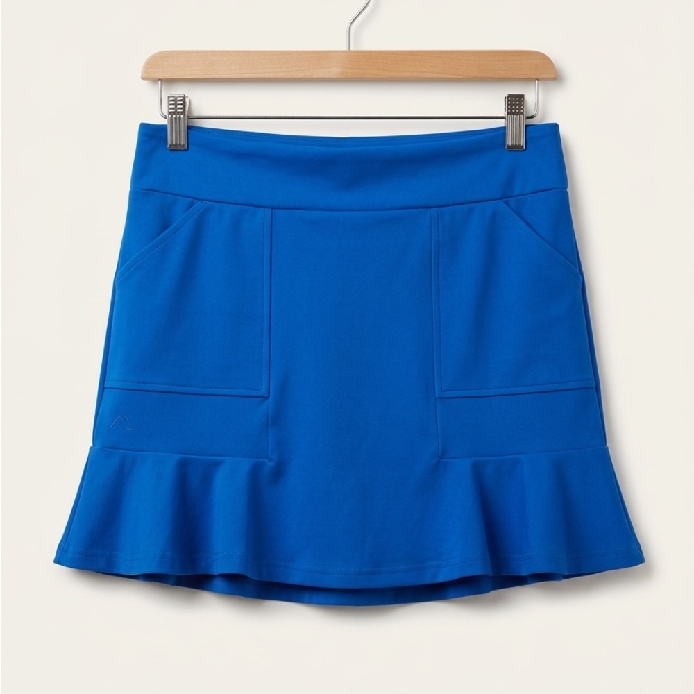 Beth DePass Royal Blue Athletic Skort Tennis Golf Activewear Pockets Ruffle Hem